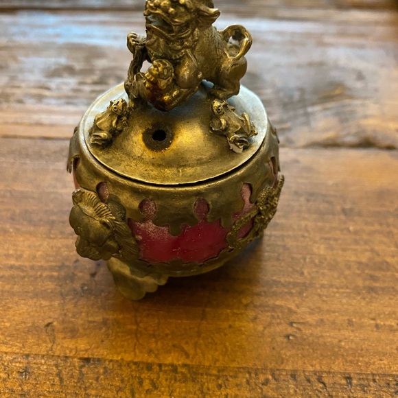 Antique incense burner Kashmir ruby dragon - Picture 8 of 8